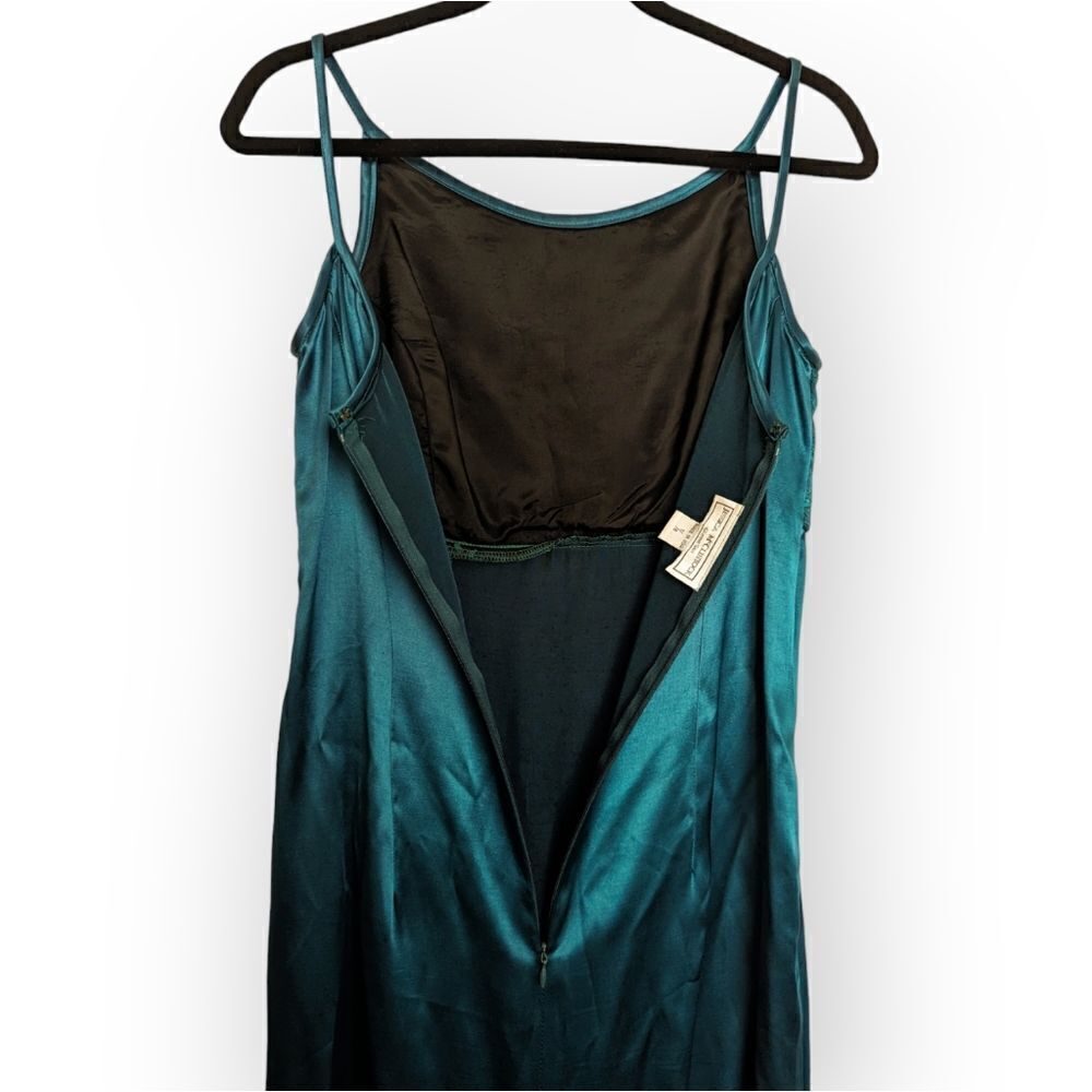 VTG Gunne Sax Jessica‎ McClintock Embroidered Sequin Maxi Dress Green 7 8 - Picture 5 of 7
